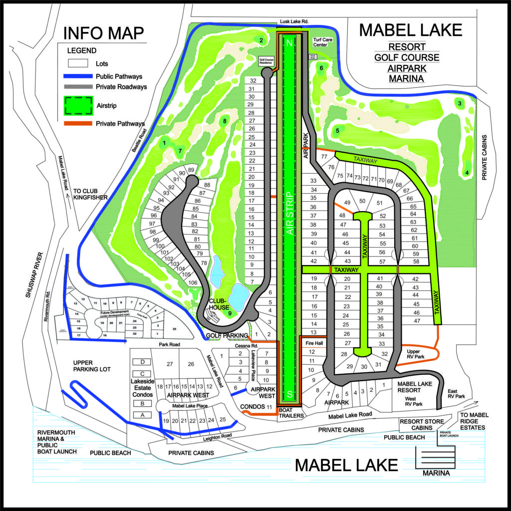 Map of Mabel Lake Golf and AirParks