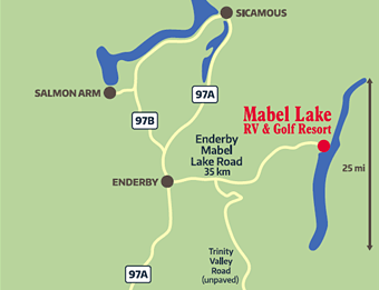Location Map: Mabel Lake RV & Golf Resort