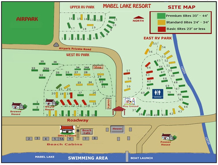 Mabel Lake Resort Site Map