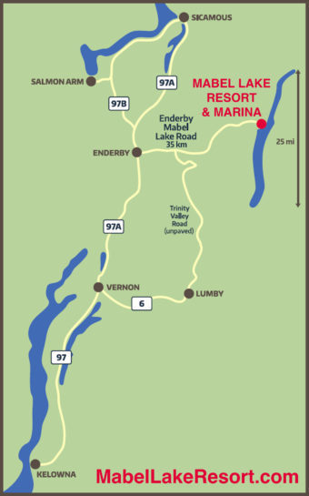 Mabel Lake directions map