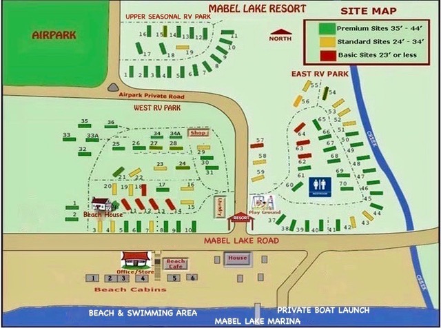 Mabel Lake Resort Campground Map